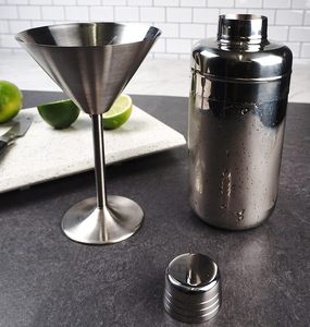 Best Quality Margarita Wine <b>Glass</b> Silver , 350ml | <b>Stainless</b> Steel Cocktail Wine <b>Glasses</b> set - Product Image 3