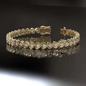 2025 moissanite Diamond Tennis pulseras Iced Out Bling Heart Shape Tennis Bracelet para mujeres Regalo del Día de San Valentín Joyería - Product Image 3