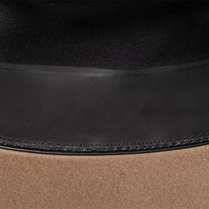Sombrero de cuero Fedora grande de ala ancha de 9,5 CM Unisex con lazo estilo a rayas para invierno primavera Iglesia Jazz boda escenas al aire libre - Product Image 6