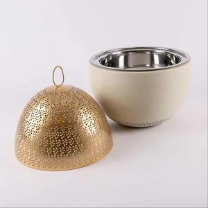 Cazuela Ovalada con Tapa Dorada para Eventos Festivos, Buffet, Exhibición de Alimentos y Servicio de Comida Caliente, Procedente de la India - Product Image 4