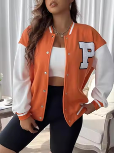 Veste bomber universitaire brodée en chenille Letterman pour hommes OEM créez vos propres vestes de style - Product Image 4