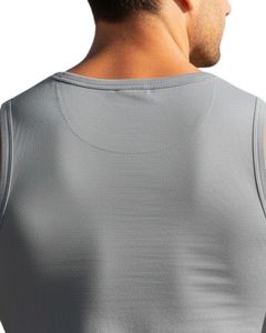 Camiseta sin Mangas para Hombre, Ajustada, Deportiva, para Gimnasio, Tejido Elástico, Color Gris Sólido, Chaleco de Fitness, Fabricante Personalizado, Venta al por Mayor - Product Image 5