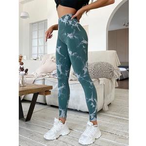 Custom Seamless Tie Dye Woman's High Waisted <b>Sexy</b> <b>Leggings</b> Gym Yoga Pants Wholesale - Product Image 4