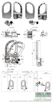 KUNLONG SK1-606 Loquet de compression en alliage d'aluminium pour machine d'essai avec serrure à clé, plaqué argent, haute sécurité