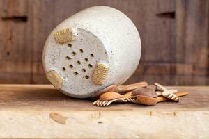 Pot à ustensiles en céramique écologique de style minimaliste |   Rangement pour cuillères, spatules et couverts |   Lave-vaisselle moderne pour la cuisine - Product Image 4