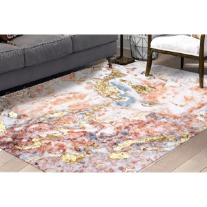 Shimmery Printed <b>Rug</b> with Soft Tones and Luxury Marble Design,With Pile Soft <b>Rug</b> - Product Image 3