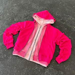 Logo personnalisé Haute Qualité 100% Coton 450/400gsm Bloc De Couleur Triple Couche Pull French Terry Zip Up Hood Vestes Hommes - Product Image 2