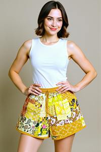 Pantalones cortos informales de verano para hombre y mujer, diseño de retazos Hippie bohemio, cómodos parches hechos a mano para viajar y correr - Product Image 4