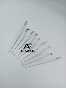 Pinzas para Extensión de Pestañas, Color Blanco Mate, Venta al por Mayor, Pinzas de Acero Inoxidable Japonés para Volumen de Pestañas, con Cajas de Cartón y Logotipo Personalizado - Product Image 2