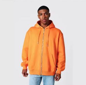 Sweat à capuche pour homme 100% coton thermique à fermeture éclair complète Design personnalisé bouffant imprimé imperméable lourd GSM pour l'hiver - Product Image 6