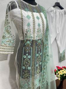 NOUVEAU DESIGNER PARTY WEAR FANCY 4 PIS PAKISTANI SET - Product Image 5