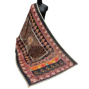 Trending Luxury Traditional Pakistani Silk Shawl Long Multicolor Floral Embroidery Mirror Work Ethnic Style Chinon <b>Dupatta</b> All - Product Image 1