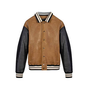 Veste universitaire de haute qualité hommes et femmes Chenille broderie manches en cuir veste universitaire Letterman de Baseball personnalisée - Product Image 1