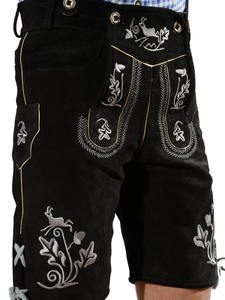 Nouveau short Lederhosen en cuir bavarois marron pour homme Broderie Oktoberfest Taille moyenne Toutes tailles Épaisseur légère - Product Image 2
