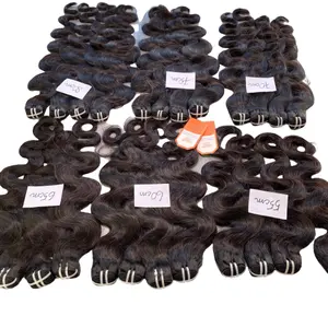 Best Selling Weft Hair Extensions Body Wavy Black Color 100% Raw Human Hair Long Lasting No Tangle No Shedding Wholesale Price