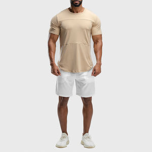 Luxury <b>Men's</b> Polyester/Cotton Oversize T-<b>Shirt</b> 100% Quality 220 Grams Custom Logo Design O-Neck Woven Pattern Print <b>Pocket</b> Quick - Product Image 1