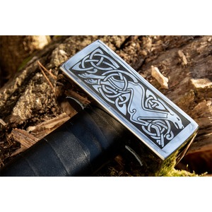 Marteau de combat en acier inoxydable avec gravure sur lame et gravure sur bois, marteau cadeau unique - Product Image 1