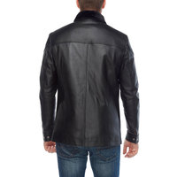 Veste en cuir d'agneau véritable pour homme avec col en fourrure de qualité supérieure, service d'échantillonnage et personnalisation disponibles