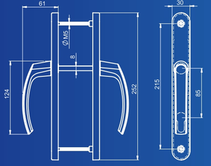 Poignée de porte Munih Longue Plaque Ovale - Product Image 2