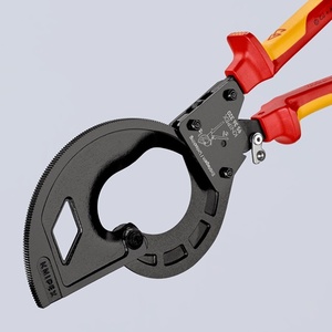 เครื่องตัดสายเคเบิล KNIPEX VDE ความยาวรวม 320 มม. ด้ามจับหลายชิ้นส่วนแบบขัดเงาสำหรับการจัดการและอุปกรณ์เสริมสูงสุด 60 มม. (600 มม.) - Product Image 4