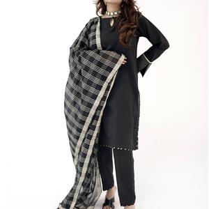 Salwar Kameez pakistanais élégant pour femmes, prêt à porter, trois pièces, broderie cousue, lin de haute qualité, costume de fête respirant - Product Image 5