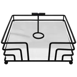 Porte-serviettes noir mat de luxe pour les espaces de restauration Porte-serviettes moderne pour la mise en scène de fête Fabriqué en métal par Zahid Exports grand grossiste - Product Image 1