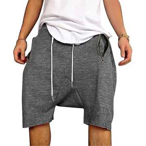Shorts de survêtement décontractés en molleton 100 % coton, coupe ample, respirants, à entrejambe tombant, style streetwear hip-hop, anti-plis, pour le streetwear - Product Image 1