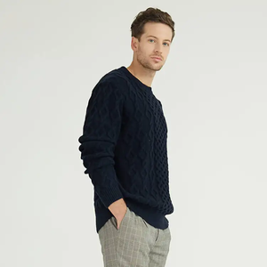Hot Sale 2025 Men's 100% Cotton Anti-Pilling Winter <b>Pullover</b> <b>Sweater</b> Customized Front Logo High Quality Pakistan Manufacturer - Product Image 5