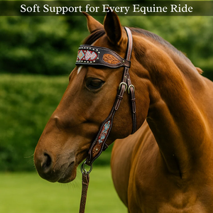 Cabecera de caballo de cuero Premium | Diseño duradero y elegante para mayor comodidad y control | Ideal para entrenamiento, equitación y espectáculo - Product Image 2