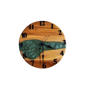 Reloj de pared de resina de madera de primera calidad de estilo moderno para el hogar, sala de estar, superventas, reloj de pared de resina de madera hecho a mano, precio barato - Product Image 1