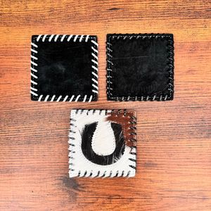Real Handmade <b>Hair</b> on Hide Fur Leather Tea Coaster Coffee Tea Cup Mat Tableware Home Accessories Drink and Barware Fur Coasters - Product Image 5