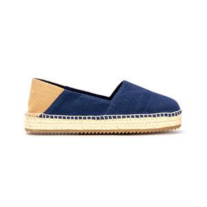 OEM ODM รองเท้าลำลองส้นแบนของผู้หญิง, รองเท้าผ้าฝ้าย, espadrilles, รองเท้า SLIP-ON, EVA กับ jute Braid แต่เพียงผู้เดียว, กองทัพเรือ, ผลิตใน BD - Product Image 4