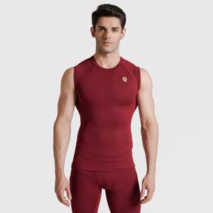 เสื้อกล้ามรัดรูปแขนกุดสำหรับผู้ชาย GA สีมารูน - Product Image 1