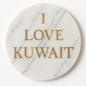 Dessous de verre en marbre classique nous aimons la conception de texte de l'Arabie saoudite sous-verres en pierre personnalisables pour la salle à manger de bureau à domicile écologique - Product Image 6