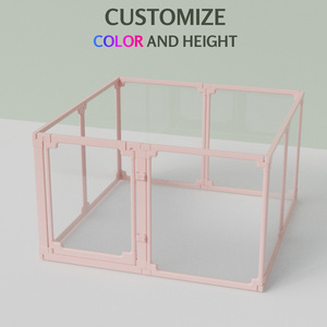 Parc de jeu pour chien en plastique transparent, clôture modulaire pliable moderne pour chiot, <span class=keywords><strong>chat</strong></span>, lapin, enclos sécurisé pour intérieur - Product Image 3