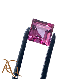 Piedra preciosa suelta facetada cuadrada de topacio Rosa natural para hacer joyas recubiertas de 3mm a 20mm - Product Image 1