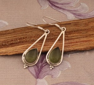 Incroyable péridot Quartz Gemstone Boucles d'oreilles en argent sterling 925 Boucles d'oreilles faites à la main Cadeau pour son cadeau d'anniversaire - Product Image 5