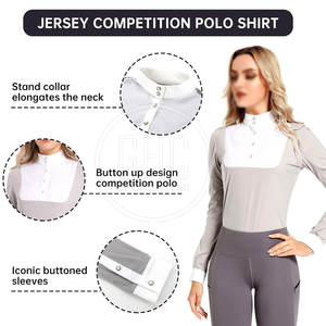 Ropa Ecuestre, Camisas de Manga Larga para Montar a Caballo, para Mujer Adulta, Algodón/Poliéster, Impresión Digital, Secado Rápido, Transpirable - Product Image 4