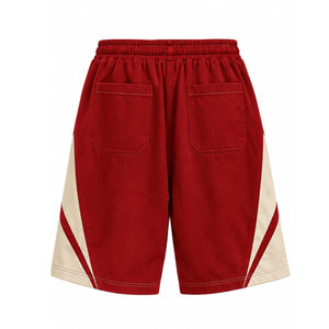 Delta Sigma Theta <b>Red</b> Board <b>Shorts</b> With Cream Trim Front Logo Drawstring Waist Casual Style - Product Image 2