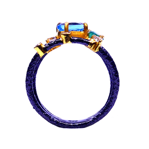 Shining Sterling Silver 925 <b>Blue</b> Topaz Gemstone Vintage Style Fashion Finger Adjustable Oxidized <b>Ring</b> - Product Image 5