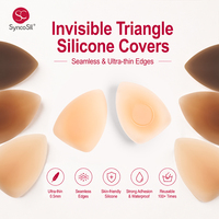 XR091 Cache-tétons triangulaires en silicone adhésifs sans colle, sans pinces, effet naturel
