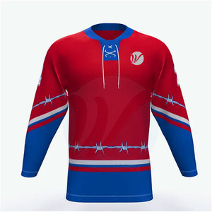 เสื้อเจอร์ซีย์ฮ็อกกี้น้ำแข็งเสื้อเจอร์ซีย์ฮ็อกกี้น้ำแข็งวัสดุทนทานติดป้ายได้ตามต้องการ - Product Image 1