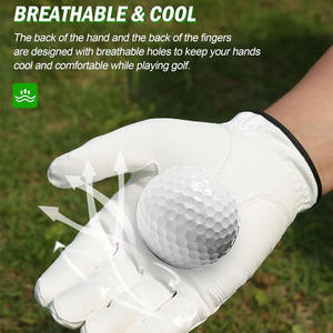 Flexible Fit Perforated Cabretta Golf Gloves With Custom Embroidery Printing Logo Branding And Label Personalization - Product Image 4