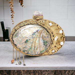 Pochette de luxe pour femmes soirées mariages vadrouille pierre clouté laiton sac à main à la mode sac à main prix raisonnable luxe - Product Image 6