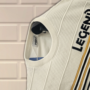 Pull en maille à col rond pour homme de haute qualité 100% coton peigné à manches longues respirant noir à rayures ODM Supply - Product Image 3