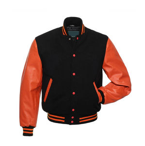 Veste brodée hommes grande taille personnalisée Letterman veste en cuir Streetwear col carré manteau Bomber hommes vestes universitaires - Product Image 5