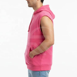 Hoodies sans manches pour hommes, couleur unie, 100% coton, coupe classique, pour la salle de sport et le fitness, automne - Product Image 4