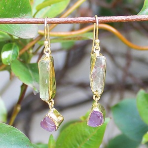 Pendientes colgantes finos de plata de ley sólida 925, pendientes de joyería Bohemia hechos a mano con piedras preciosas naturales de cianita verde dorado - Product Image 3