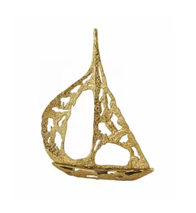 Home Decorative Metal Boat Shaped Tabletop Sculpture Modern Stylish Handmade Customizable Handicrafts From Indian Manufacturer - Product Image 2