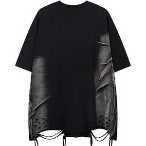 T-shirts pour hommesVente en gros de haute qualité 100% coton 230G impression lavage aux enzymes épaule tombante poids lourd Hiphop surdimensionné personnalisé unisexe - Product Image 1